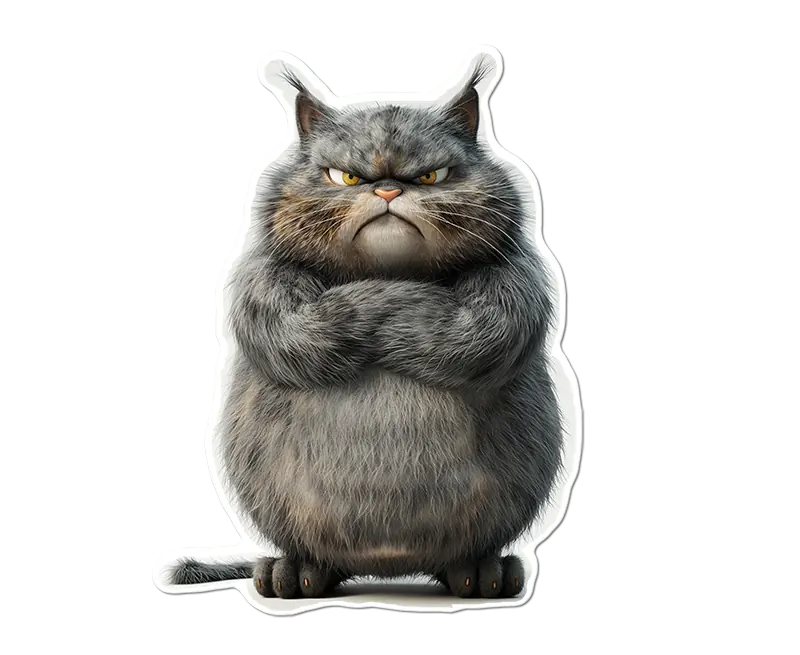 Fuzzy Fat Grumpy Cat