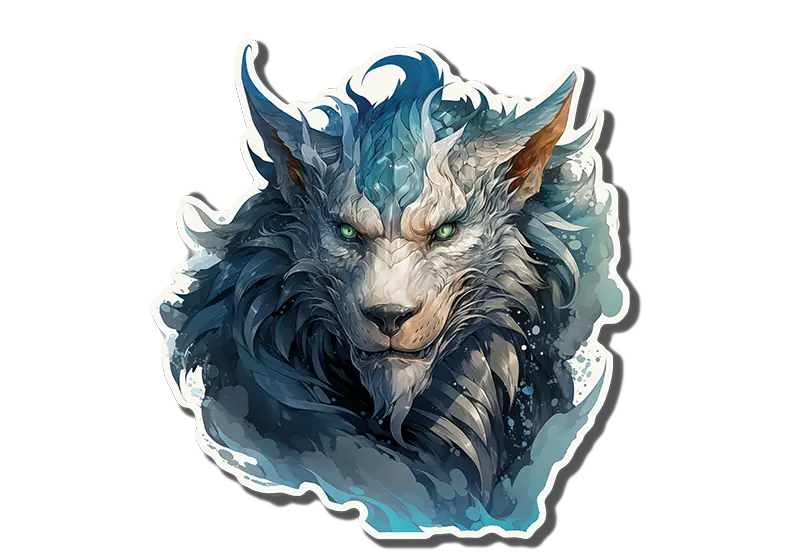 Blue Fantasy Wolf