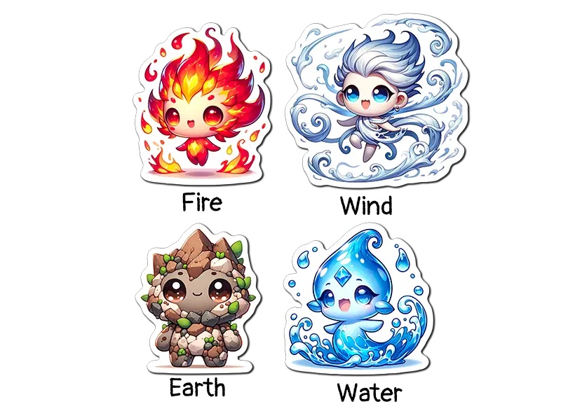 Chibi Elemental Characters