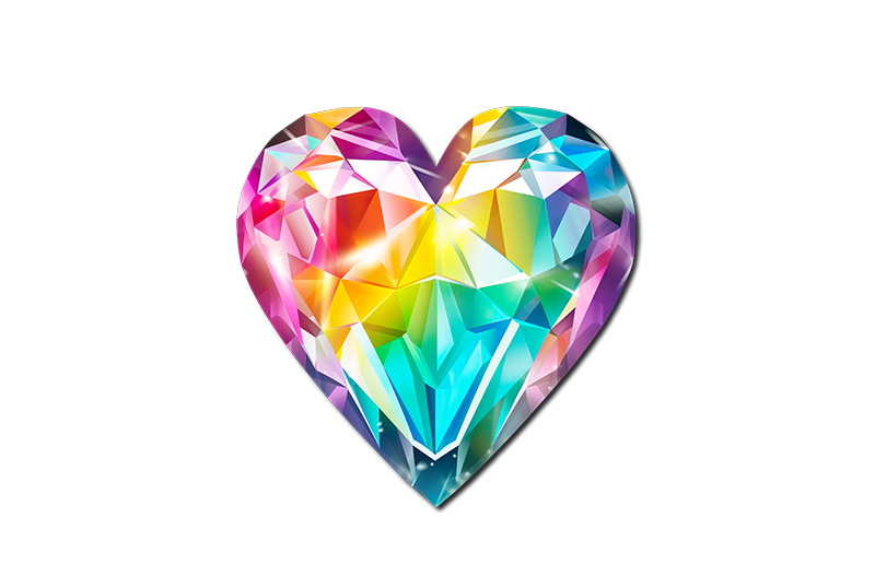 Crystal Rainbow Heart