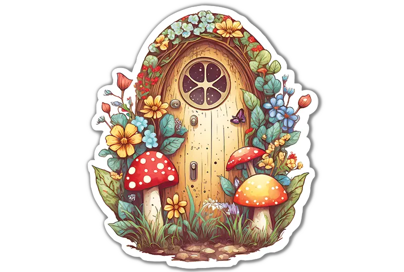 Fairy Door Floral Sticker