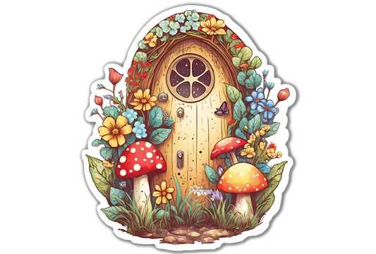 Fairy Door Floral Sticker