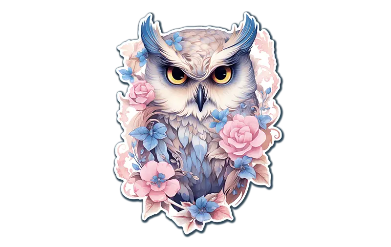 Owl with Flowers