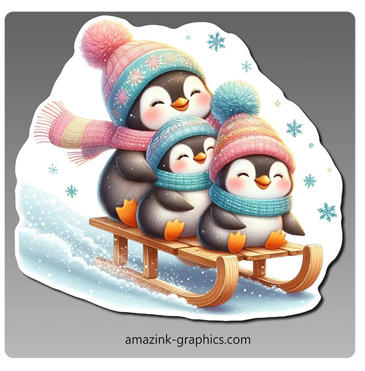 Penguins Sledding