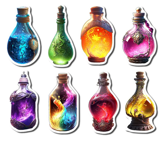 Colorful Potion Bottles Set