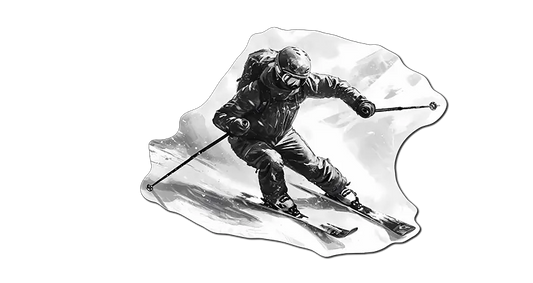 Skier in Black and White