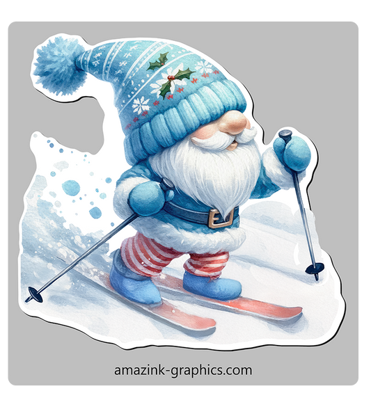 Winter Gnome Skiing